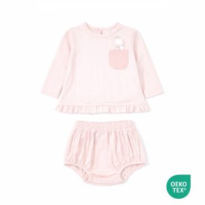 Soft Blush Ruffle Baby Outfit