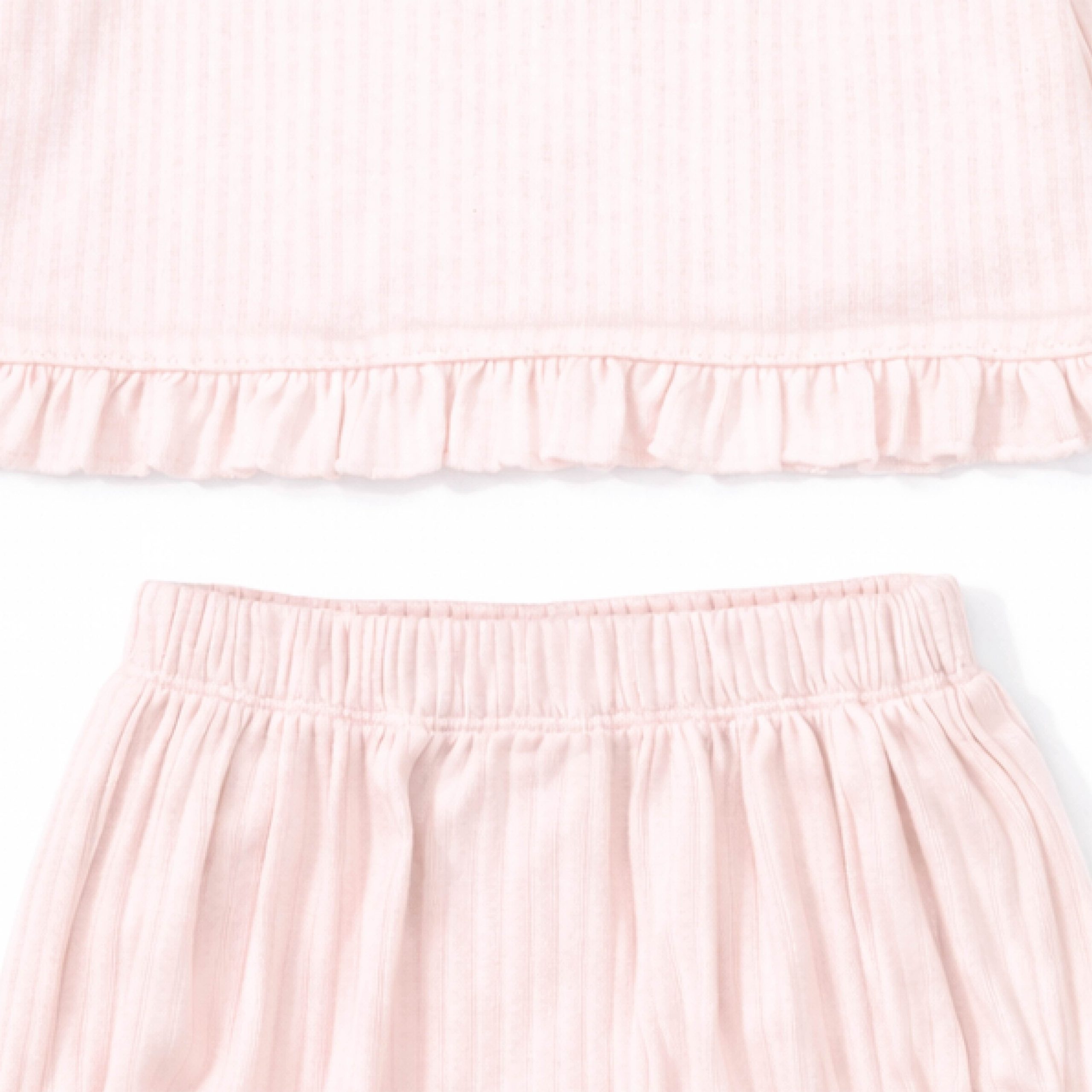 Soft Blush Ruffle Baby Outfit - Image 2