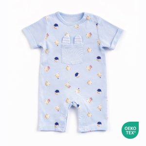 bay boy bear printed short sleeve Romper