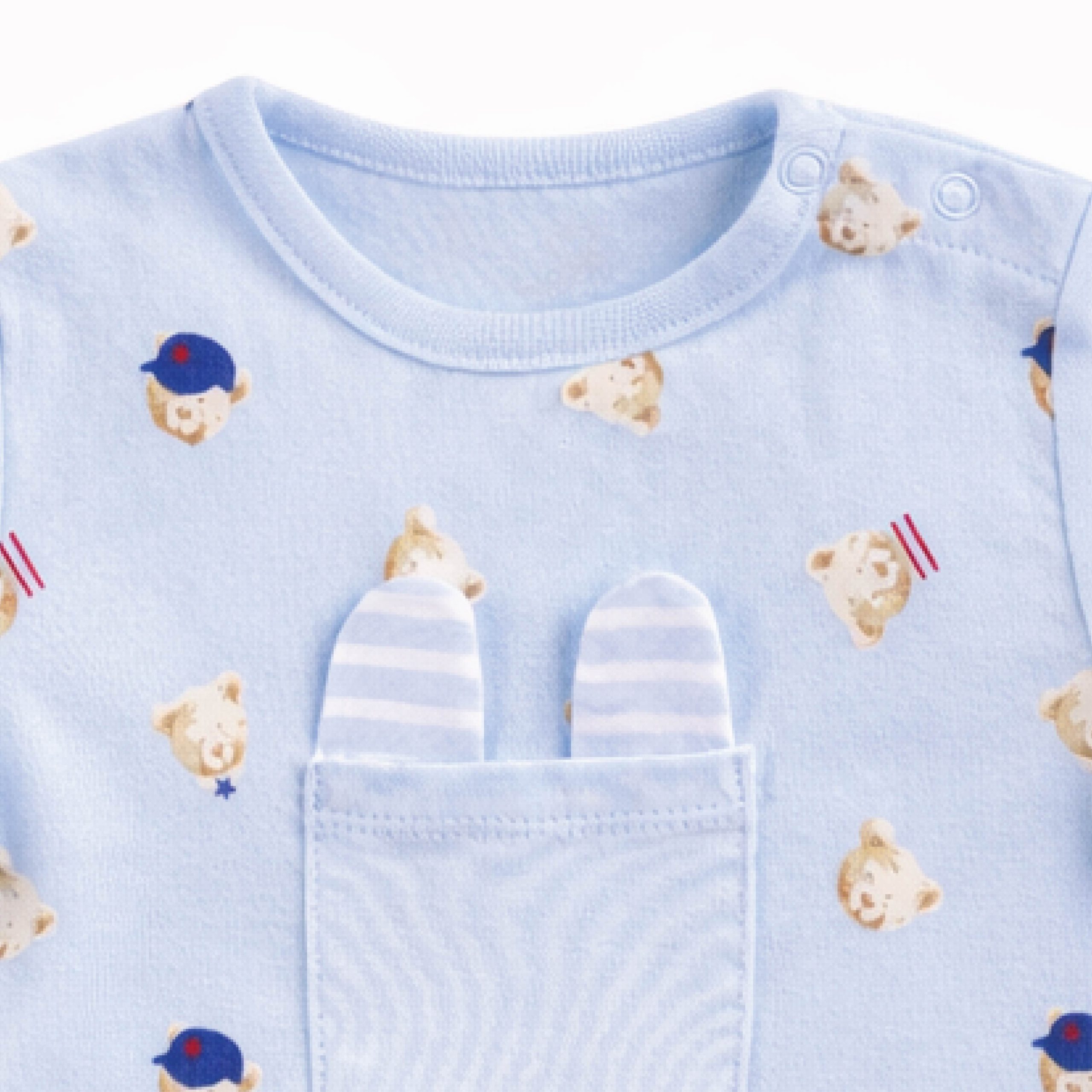 bay boy bear printed short sleeve Romper - Image 4
