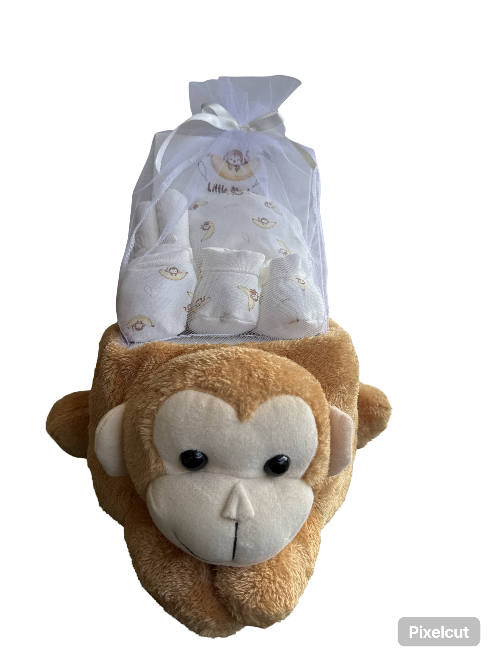 8-Piece Pure Cotton Baby Gift Basket –Monkey Collection
