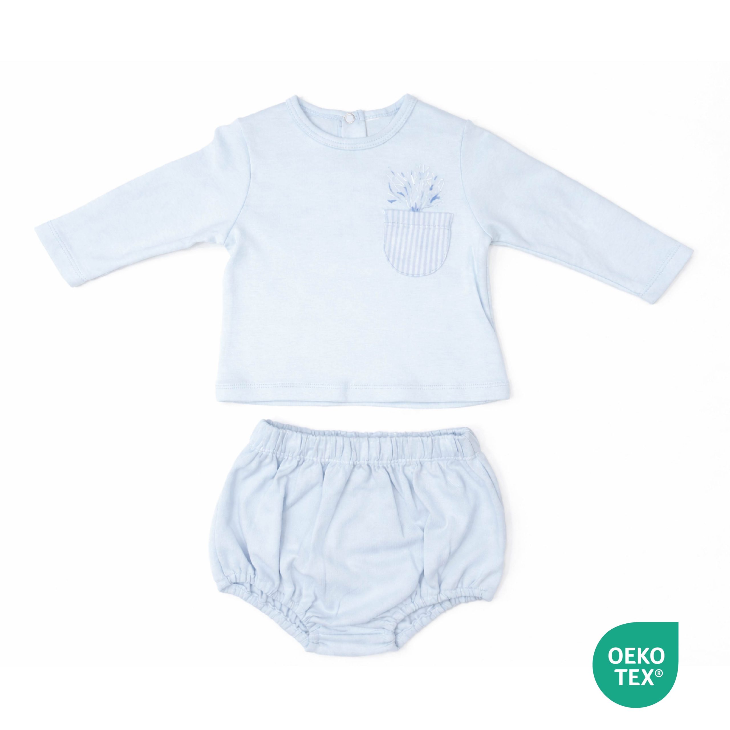 Pure Cotton Baby Blue Set