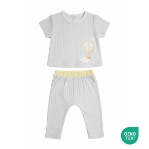 Baby pure cotton sleepwear set in light Grey