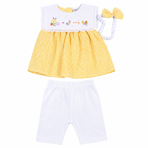 Pure Cotton Baby Sunshine Gingham 3-Piece Set
