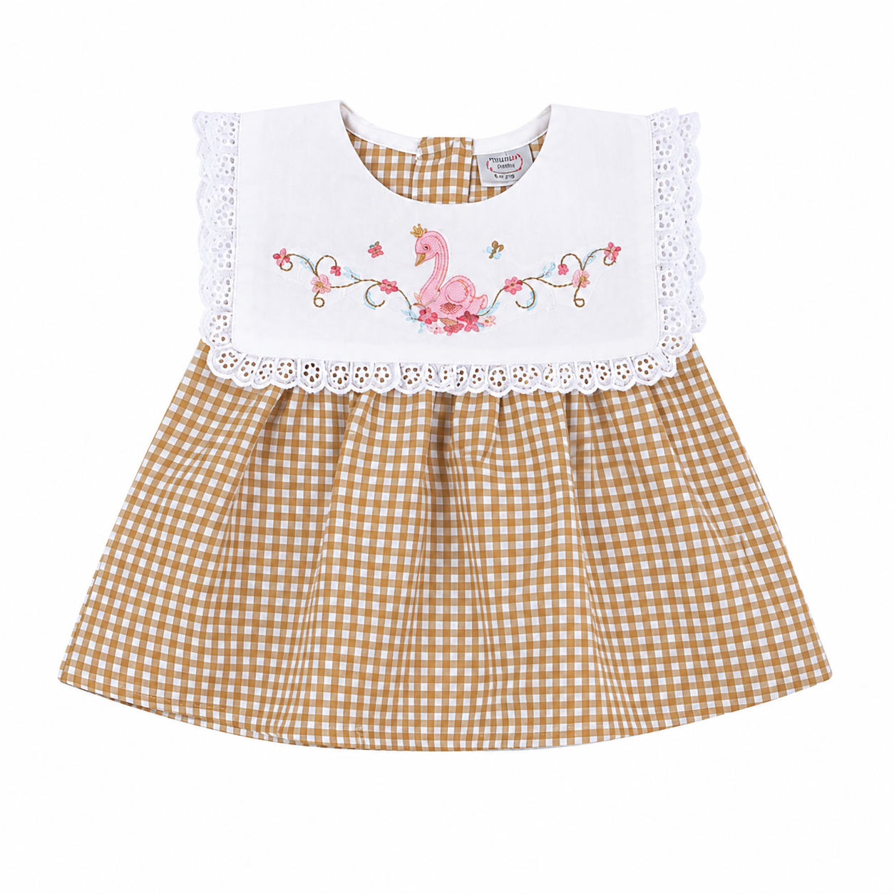 Pure Cotton Baby Golden Gingham 3-Piece Set - Image 2