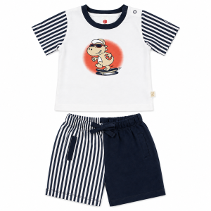 Pure Cotton Skater Dino T-Shirt and Shorts Set