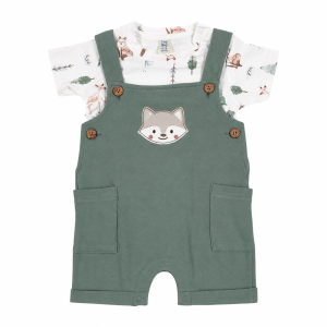Pure Cotton Woodland Fox Overall Set